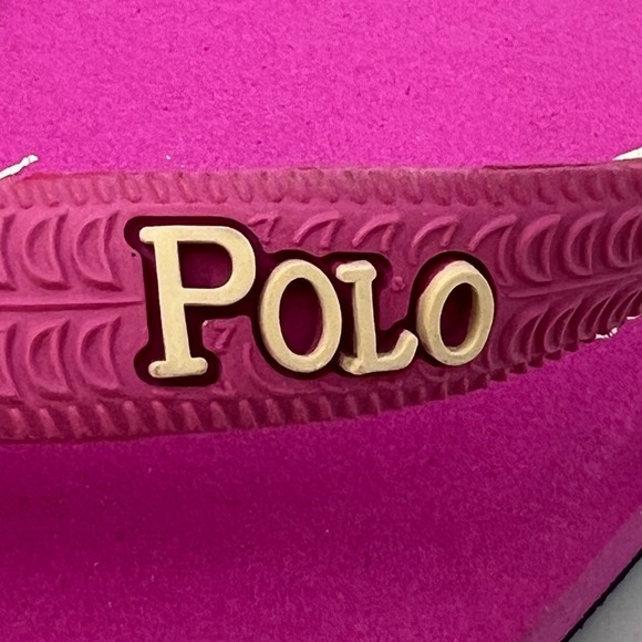 Polo Ralph Lauren Unisex Junior Flip Flop Pink/Ivory Pony Logo US Size 5 VTG NEW - Picture 14 of 14